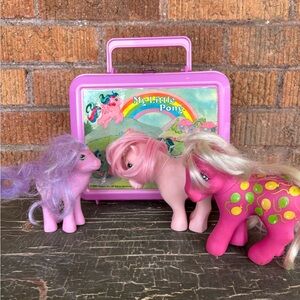 Vintage My Little Pony G1 Lot of 3 Ponies, Lunchbox 1980s